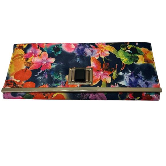 Multicolor Floral Rectangular Convertible Crossbody Clutch - Picture 2 of 10